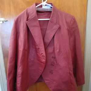 Leather jacket and skirt red size 20W